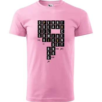 Pánské tričko DOBRÝ TRIKO Pánské tričko s potiskem Pivo křížovka Velikost: S, Barva: Růžová