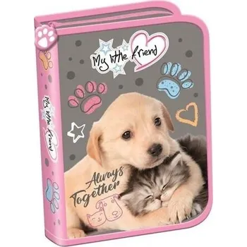 Set školních potřeb Piórnik dwuklapkowy bez wyposażenia Cat&Dog;