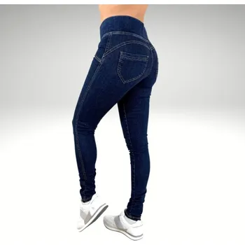 Dámské legíny Jeansové legíny YASTRABY DARK BLUE S