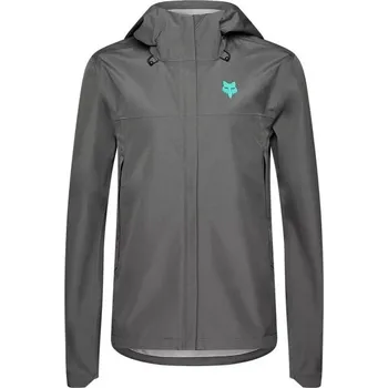 Cyklistická bunda Cyklistická bunda Fox RANGER 2.5L WATER JACKET SG M Tmavě šedá, Tyrkysová