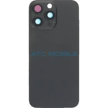 Náhradní kryt pro mobilní telefon iPhone 16 Pro Max zadní kryt s logem, rámem včetně magnetů a sklíček kamer černý titan (OEM) a zpět 48 Kč s ATC Clubem