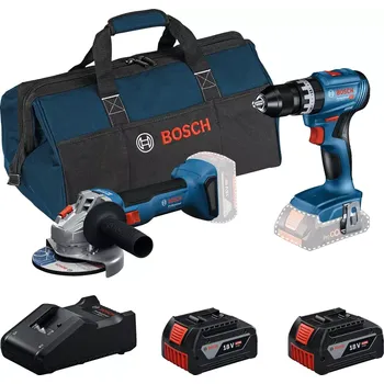 Sada nářadí Sada aku nářadí Bosch Professional: GSB 18V-45 + GWS 18V-8 + 2x aku 18V/4.0Ah + GAL 18V-40 + brašna (0615V0001Y)