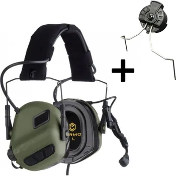 Vysílačka EARMOR EARMOR taktický headset M32 PLUS SET, čelenka / montáž na helmu - Foliage Green