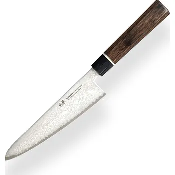 Kuchyňský nůž Kuchařský nůž Santoku Suncraft VG-10 Black Damascus 143 mm
