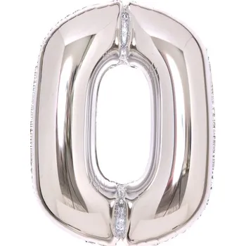 Balónek Balónek fóliový narozeniny číslo 0 stříbrný 66 cm Amscan 9913225