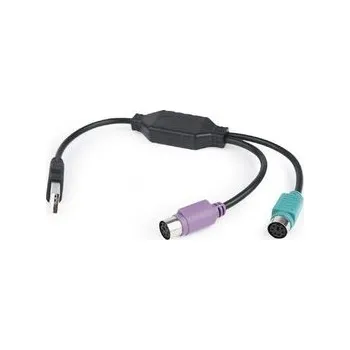 Datový kabel Gembird adaptér USB 2.0 (M) na PS/2, kabel, 0.3 m, černý