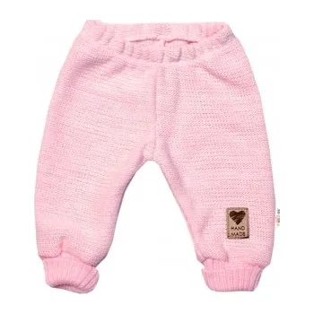 Pletené kojenecké kalhoty Hand Made Baby Nellys, růžové; 56/62 (0-3m)