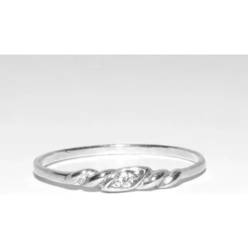 Prsten Stříbrný jemný prsten čirý zirkon (Stříbrný prsten se zirkonem)