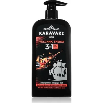 Sprchový gel PAPOUTSANIS Karavaki Volcanic Energy čisticí gel 3 v 1 550 ml