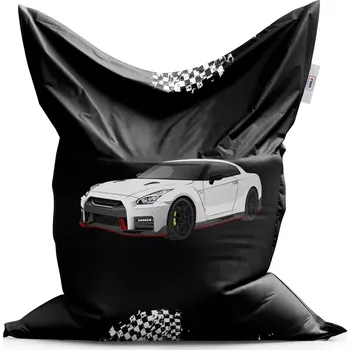 Sedací pytel Sablio Sedací vak Classic Nissan GTR 35 Černý - 150x100 cm