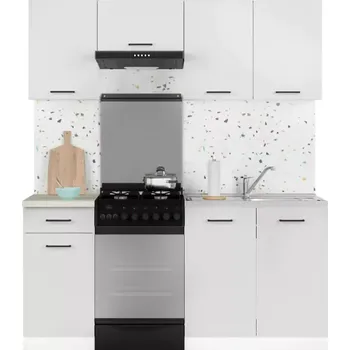 Kuchyňská linka Kuchyň JUNONA TAFLA 170 cm, bílá/světle šedý lesk - SLEVA 3% s kodem radost25