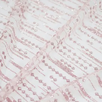Tyl starorůžový, glitrový vzor, š.150
