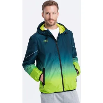 Pánská casual bunda Ombre Clothing Sportovní přechodná bunda s reflexními prvky tyrkysová v1 om-janp-0105