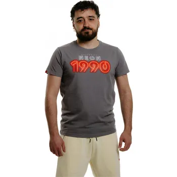 Pánské oblečení Pánské triko s krátkým rukávem AUTHORITY-T-NEON M grey Šedá L