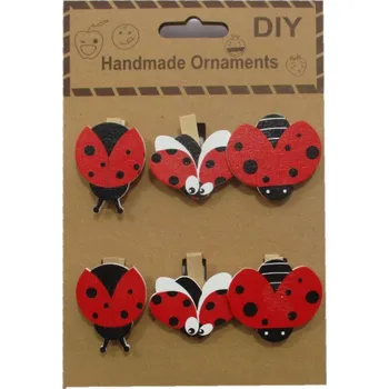 Vánoční dekorace Kolíček Berušky 6ks