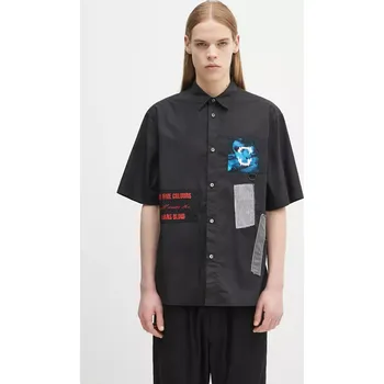 Pánská košile Košile Undercover Shirt pánská, černá barva, relaxed, s klasickým límcem, UP1E4407.1, M, 99X