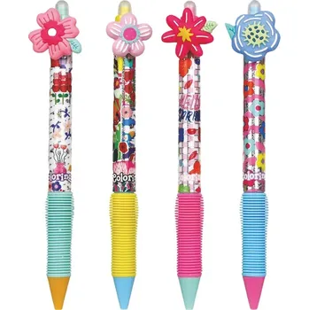 COLORINO gelové gumovací pero, 4ks Květiny