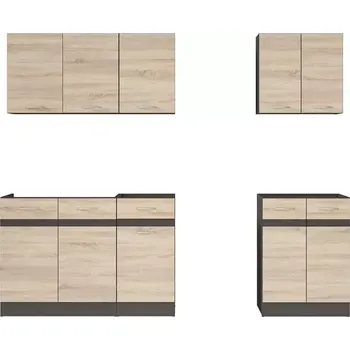 Kuchyňská linka Kuchyň JUNONA 180 cm, verze A, wenge/dub sonoma - SLEVA 3% s kodem radost25