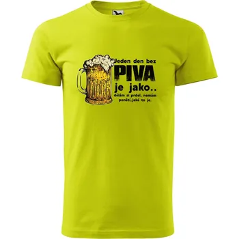 Pánské tričko DOBRÝ TRIKO Pánské tričko s potiskem Den bez piva Velikost: M, Barva: Limetková