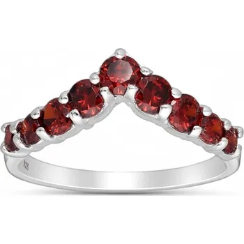 Prsten Stříbrný prsten Nermin ČERVENÝ 51