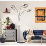 Globo LED stojací lampa Della, výška 190 cm, černá/tmavě šedá, 3 světla. - Ø základny 40 cm,; délka kabelu 180 cm černá, tmavě šedá, opálová LED 48 W celkem - Doprava zdarma