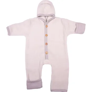 Kojenecký body Overal z merino vlny a bavlny s kapucí barva šedá Cosilana Velikost: 50/56