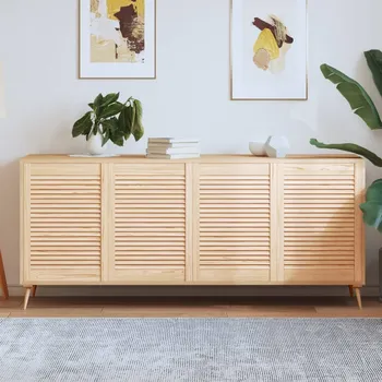 Interiérové dveře vidaXL Nábytková dvířka lamelový design 4 ks 69 x 49,4 cm borovice