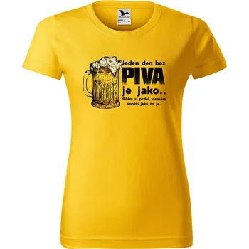 Dámské tričko DOBRÝ TRIKO Dámské tričko s potiskem Den bez piva Barva: Žlutá, Velikost: XL