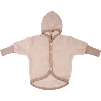 Kojenecký body Dětská merino bunda s kapucí a prodlouženými zády Cosilana krémová Velikost: 74/80