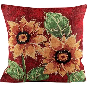 Povlak na dekorativní polštářek Gobelínový povlak na polštář slunečnice 45x45 cm Varianta: 1 červená, Balení: 1 ks