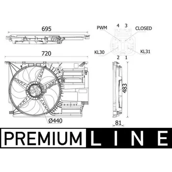 Motor automobilu Větrák, chlazení motoru MAHLE CFF 531 000P