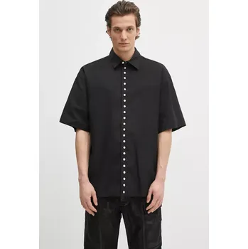 Pánská košile Košile AMBUSH Pearl Button Shirt pánská, černá barva, relaxed, s klasickým límcem, 12115313, 50, 99X