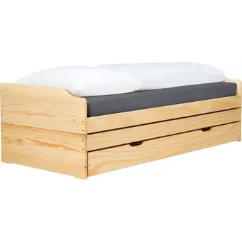 Postel Postel s výsuvnými přistýlkami FLOPY - přírodní, masiv - SLEVA 3% s kodem radost25
