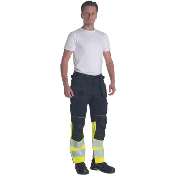 montérky MAX VIVO HV Kalhoty pracovní reflexní do pasu MAX VIVO FP DW, černo-žluté, vel. 58