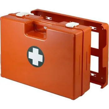Zdravotnický materiál Plastový kufr první pomoci se stěnovým držákem, 33,8 x 44,3 x 14,7 cm