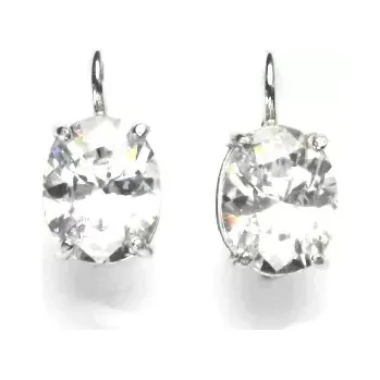 Náušnice Stříbrné náušnice čirý zirkon - NK1242 (Stříbrné náušnice s čirým zirkonem 10x8 mm)