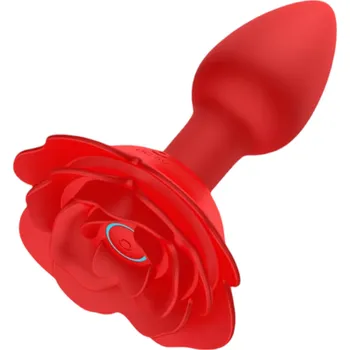 Vibrátor Růžový Plug - bezdrátový nabíjecí anální vibrátor (červený)