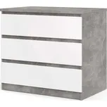 Komoda Simplicitous III beton/bílá lesk