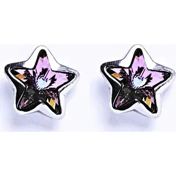 Náušnice Stříbrné náušnice hvězda Swarovski krystal vitrail light - NŠ1325 (Stříbrné náušnice hvězda Swarovski 10 x 10 mm)