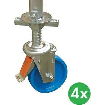 Lešení Krause Sada kol 150 mm pro hliníkové lešení, výškově nastavitelná, (sada 4 ks)