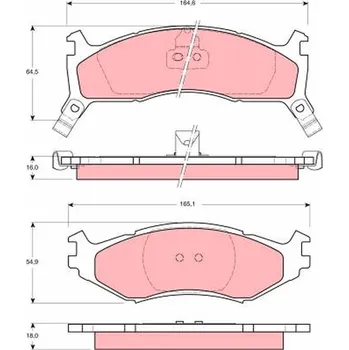 Brzdová destička Sada brzdových destiček, kotoučová brzda TRW GDB1158
