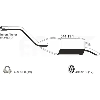 Tlumič výfuku Zadní tlumič výfuku ERNST 344111