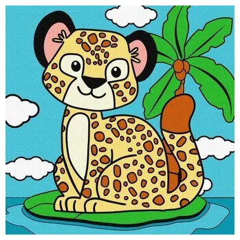 Set školních potřeb Malowanie po numerach - Gepard 25x25cm