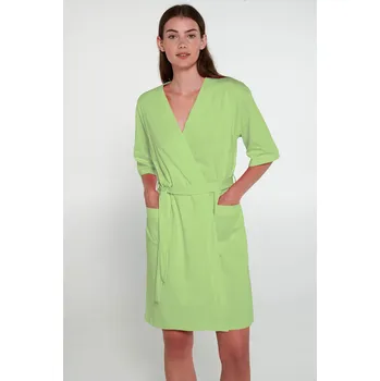 Dámský župan Vamp - Župan s krátkým rukávem 20236 - Vamp pistachio M