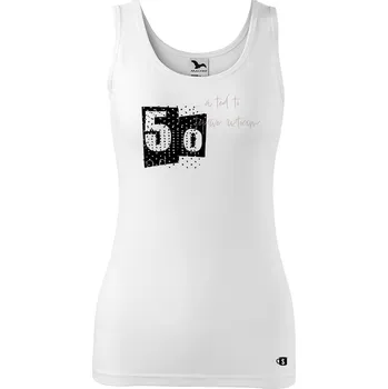 Dámské tričko Dámské narozeninové tílko s potiskem teď to roztočím Velikost: 2XL, Barva: Bílá