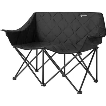 Outsunny Skládací dvoumístná židle Outsunny, nosnost až 250 kg, robustní a lehce polstrovaná