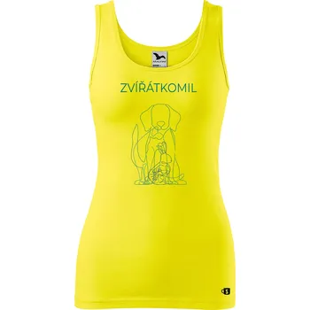 Dámské tílko s potiskem - Zvířátkomil Velikost: L, Barva: Citrónová