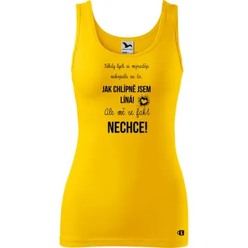 Dámské tílko s potiskem - Líná Velikost: 2XL, Barva: Žlutá