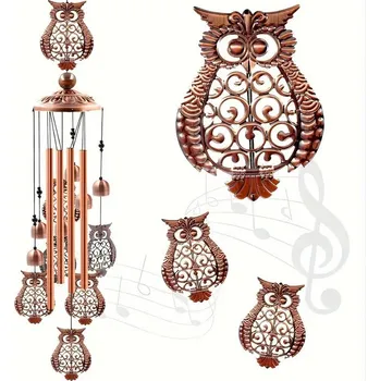 Zahradní dekorace BAF Kovová zvonkohra. Sova. Délka 90 cm