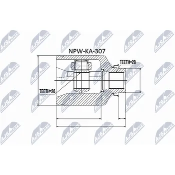 Sada kloubů, hnací hřídel NTY NPW-KA-307